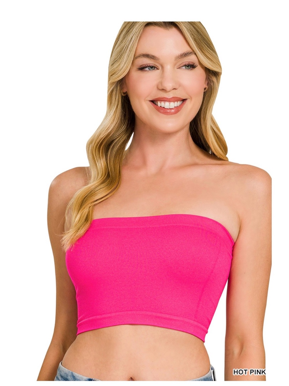 Zenana Outfitters Hot Pink Strapless Tube Top